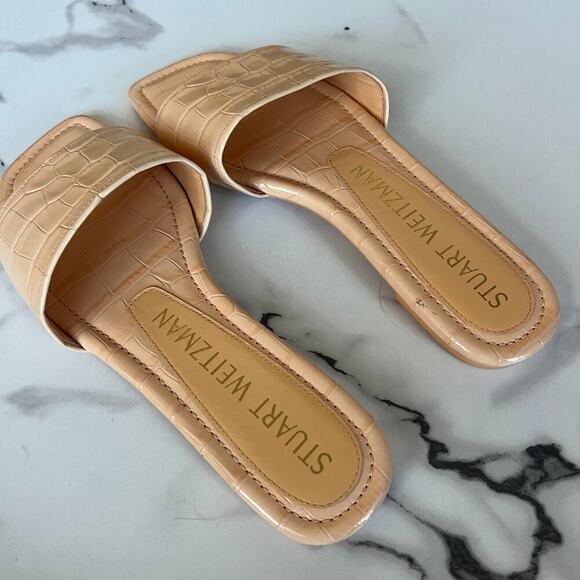 Stuart Weitzman Summer Slide Sandal in Mango Size 7.5 - Picture 5 of 8